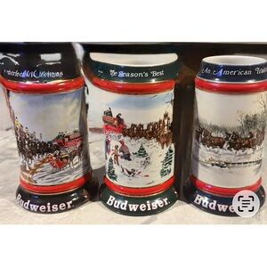 1990, 1991, 1992 Budweiser Beer Steins.  Blow Out Sale, $15 a piece.